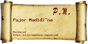 Pajor Madléna névjegykártya